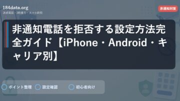 非通知電話を拒否する設定方法完全ガイド【iPhone・Android・キャリア別】