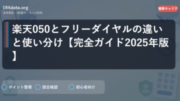 楽天050とフリーダイヤルの違いと使い分け【完全ガイド2025年版】