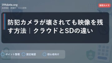 防犯カメラが壊されても映像を残す方法｜クラウドとSDの違い
