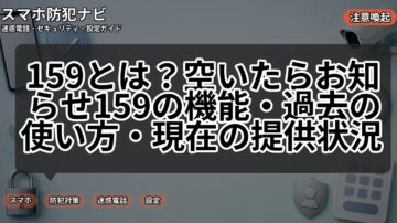 159とは?空いたらお知らせ159の機能・過去の使い方・現在の提供状況