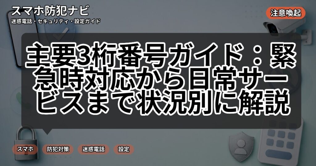 主要3桁番号ガイド:緊急時対応から日常サービスまで状況別に解説