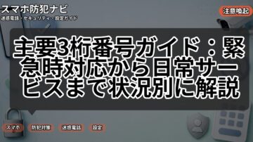 主要3桁番号ガイド：緊急時対応から日常サービスまで状況別に解説
