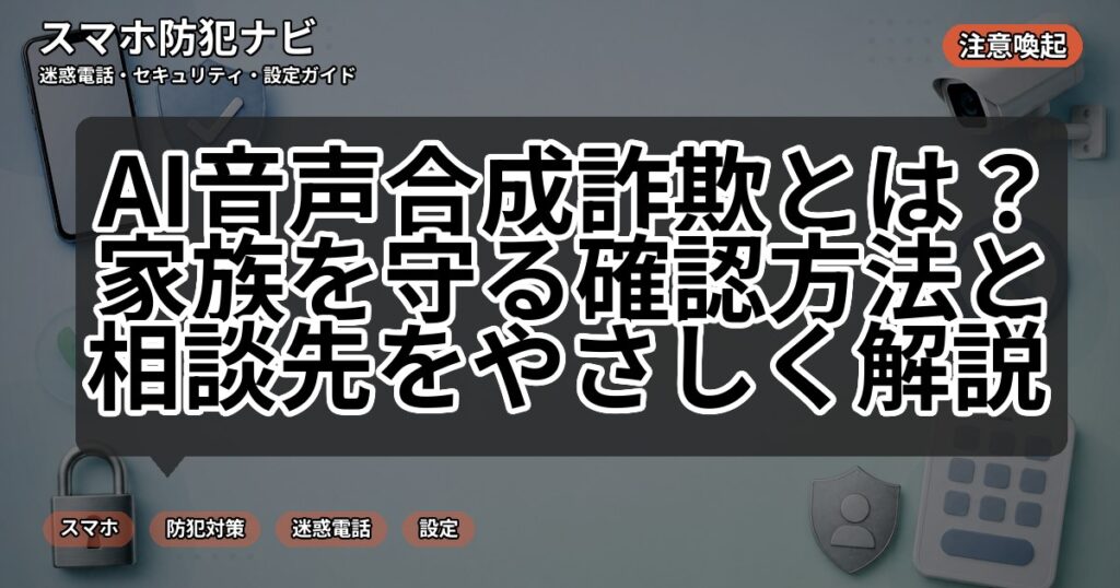 AI音声合成詐欺とは?家族を守る確認方法と相談先をやさしく解説