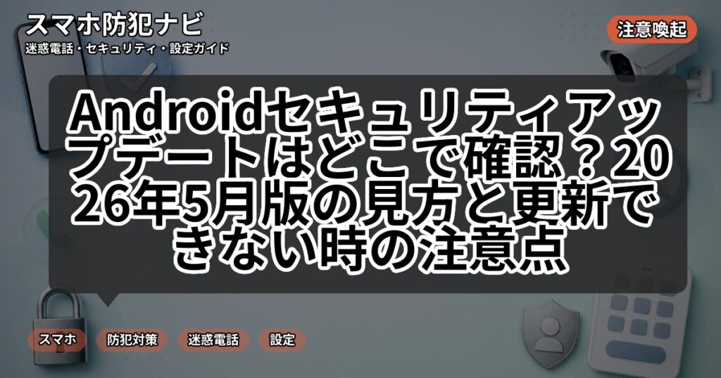 Androidセキュリティアップデートはどこで確認?2026年5月版の見方と更新できない時の注意点