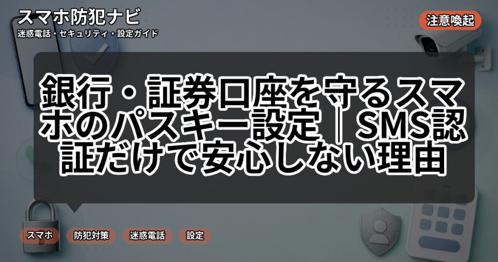 銀行・証券口座を守るスマホのパスキー設定｜SMS認証だけで安心しない理由