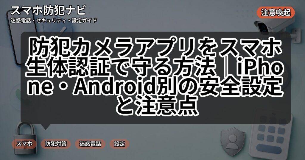 防犯カメラアプリをスマホ生体認証で守る方法|iPhone・Android別の安全設定と注意点