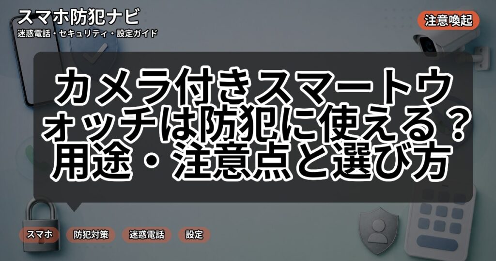 カメラ付きスマートウォッチは防犯に使える？用途・注意点と選び方