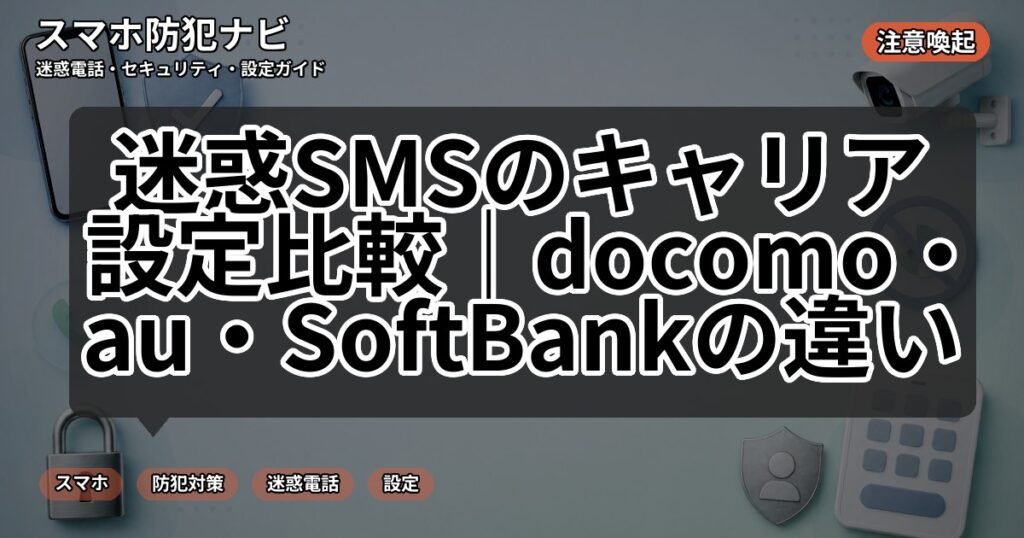 迷惑SMSのキャリア設定比較｜docomo・au・SoftBankの違い