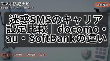 迷惑SMSのキャリア設定比較｜docomo・au・SoftBankの違い
