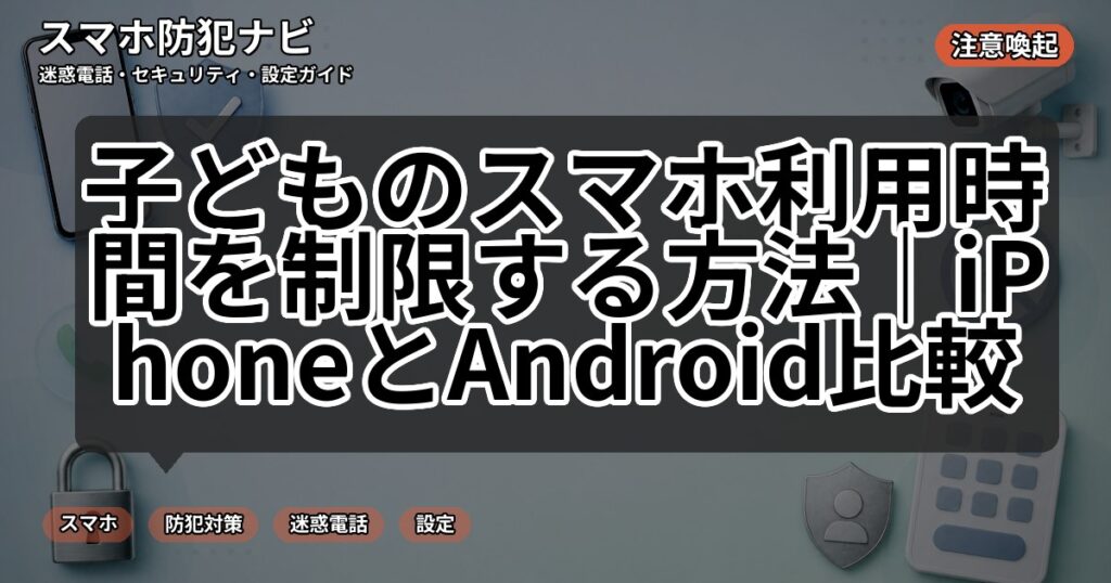 子どものスマホ利用時間を制限する方法｜iPhoneとAndroid比較