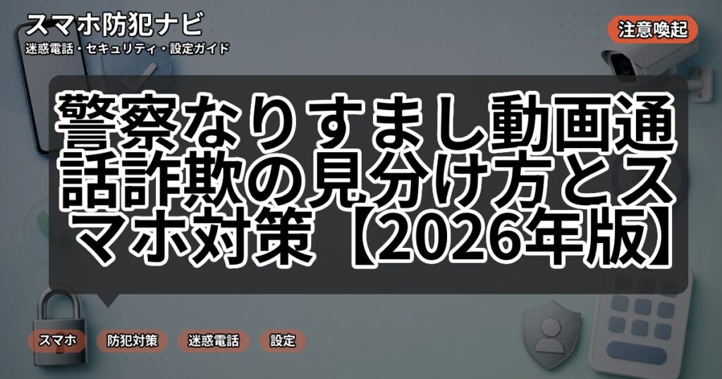 警察なりすまし動画通話詐欺の見分け方とスマホ対策【2026年版】