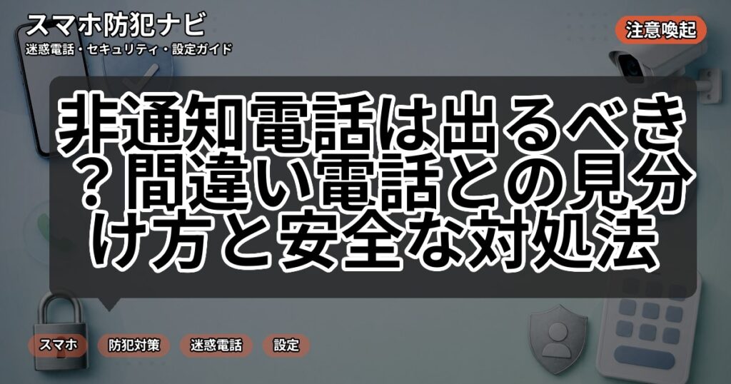非通知電話は出るべき?間違い電話との見分け方と安全な対処法