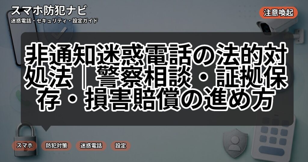 非通知迷惑電話の法的対処法|警察相談・証拠保存・損害賠償の進め方