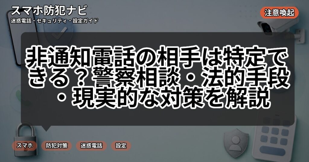 非通知電話の相手は特定できる?警察相談・法的手段・現実的な対策を解説