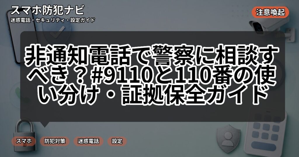 非通知電話で警察に相談すべき?#9110と110番の使い分け・証拠保全ガイド