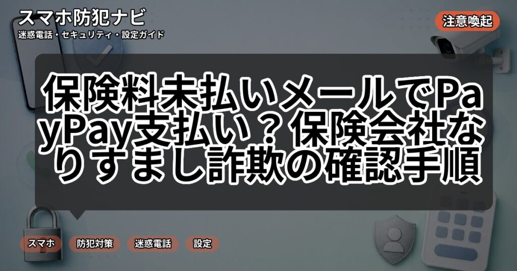 保険料未払いメールでPayPay支払い?保険会社なりすまし詐欺の確認手順