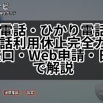 固定電話・ひかり電話の国際電話利用休止完全ガイド｜窓口・Web申請・日数まで解説