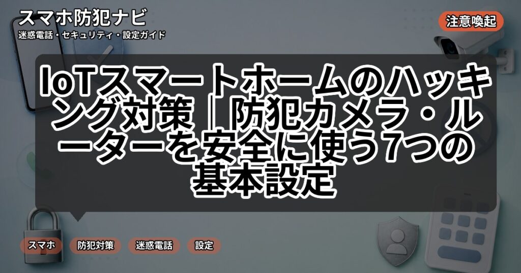 IoTスマートホームのハッキング対策|防犯カメラ・ルーターを安全に使う7つの基本設定
