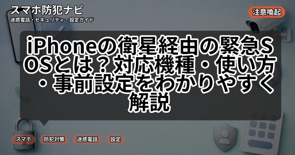 iPhoneの衛星経由の緊急SOSとは？対応機種・使い方・事前設定をわかりやすく解説