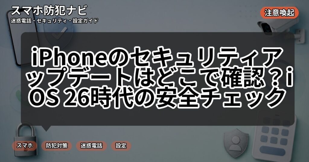 iPhoneのセキュリティアップデートはどこで確認?iOS 26時代の安全チェック