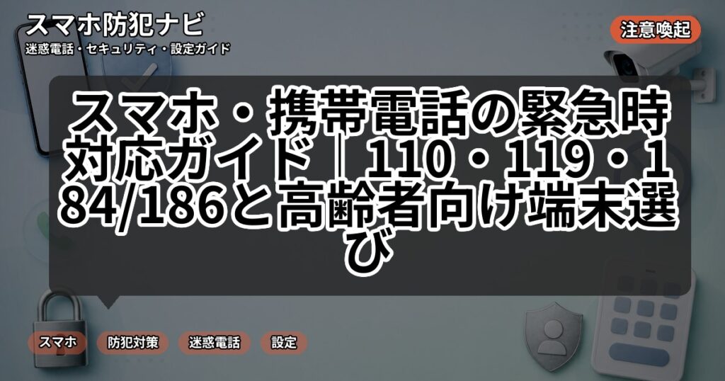 スマホ・携帯電話の緊急時対応ガイド｜110・119・184/186と高齢者向け端末選び