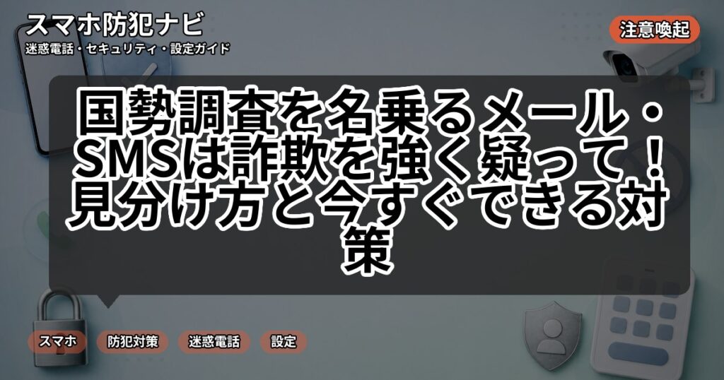 国勢調査を名乗るメール・SMSは詐欺を強く疑って!見分け方と今すぐできる対策
