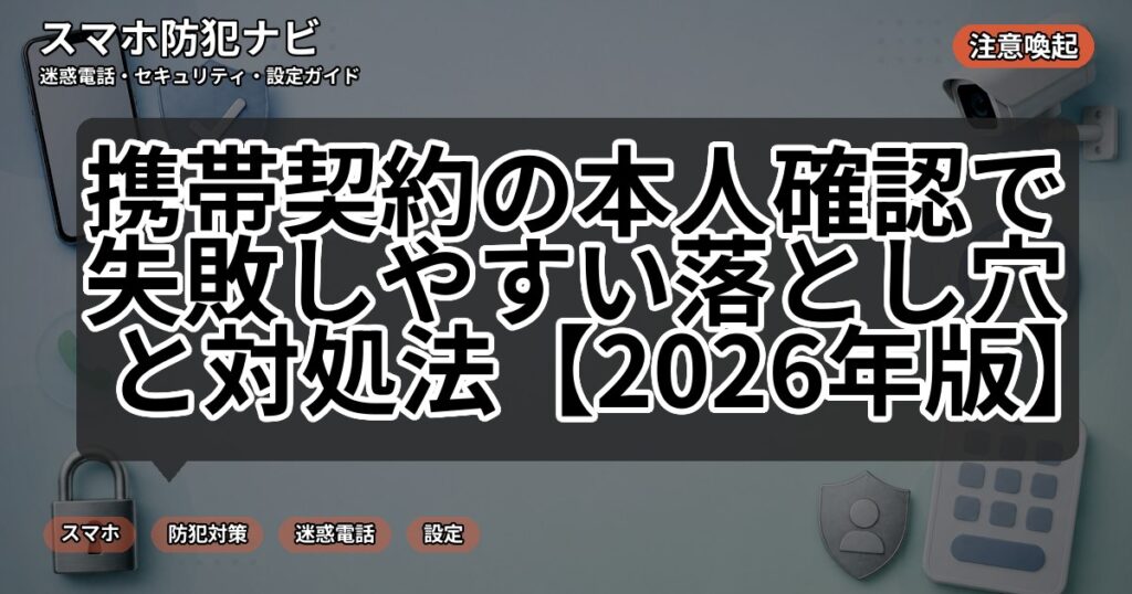 携帯契約の本人確認で失敗しやすい落とし穴と対処法【2026年版】