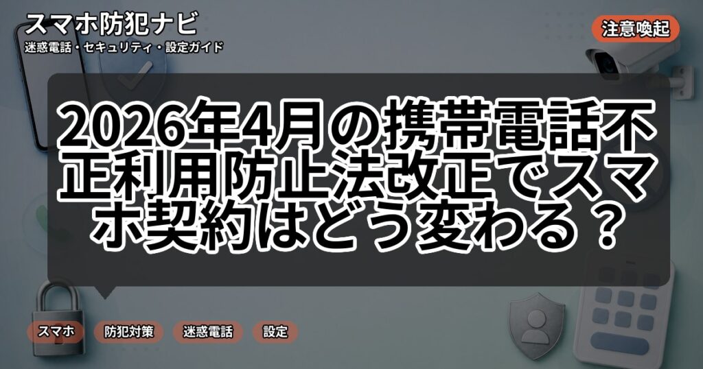 2026年4月の携帯電話不正利用防止法改正でスマホ契約はどう変わる?