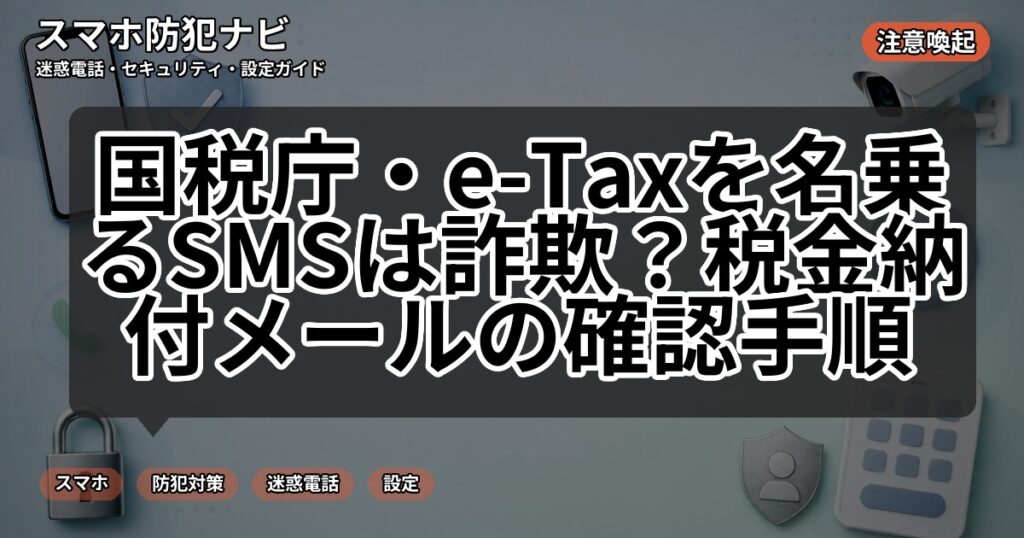 国税庁・e-Taxを名乗るSMSは詐欺?税金納付メールの確認手順