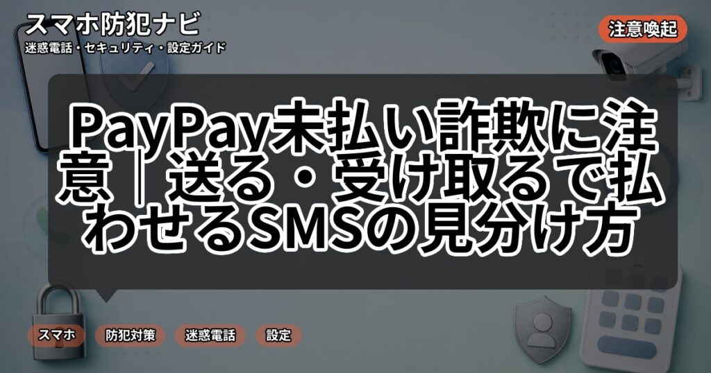 PayPay未払い詐欺に注意|送る・受け取るで払わせるSMSの見分け方