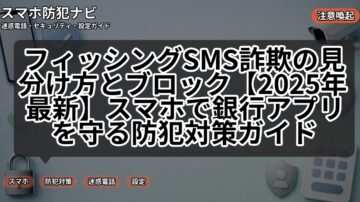 フィッシングSMS詐欺の見分け方とブロック【2025年最新】スマホで銀行アプリを守る防犯対策ガイド
