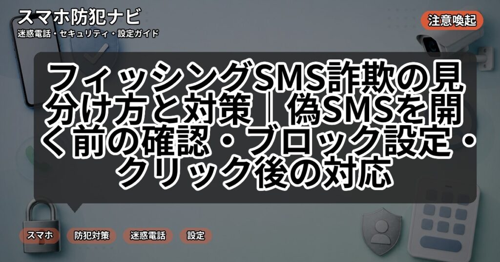 フィッシングSMS詐欺の見分け方と対策|偽SMSを開く前の確認・ブロック設定・クリック後の対応