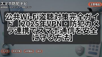 公共Wi-Fi盗聴対策完全ガイド【2025年VPN・防犯カメラ連携でスマホ通信を安全に守る方法】