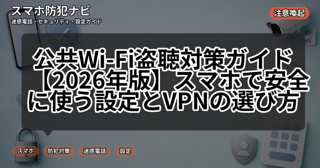 公共Wi-Fi盗聴対策ガイド【2026年版】スマホで安全に使う設定とVPNの選び方