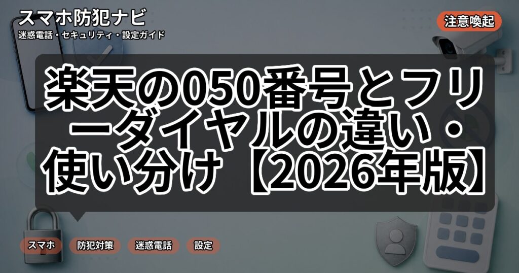 楽天の050番号とフリーダイヤルの違い・使い分け【2026年版】