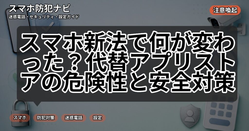スマホ新法で何が変わった?代替アプリストアの危険性と安全対策