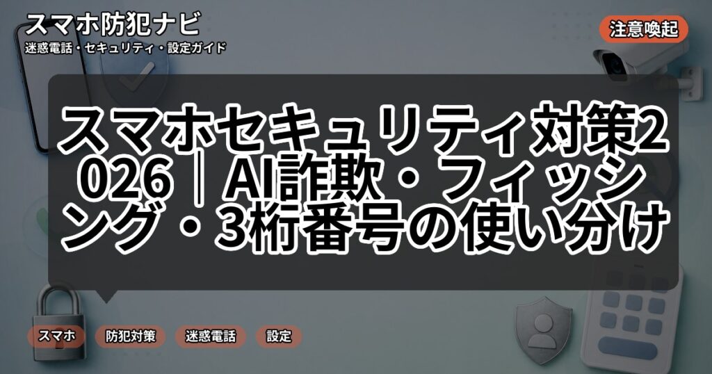 スマホセキュリティ対策2026|AI詐欺・フィッシング・3桁番号の使い分け