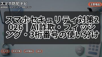 スマホセキュリティ対策2026｜AI詐欺・フィッシング・3桁番号の使い分け