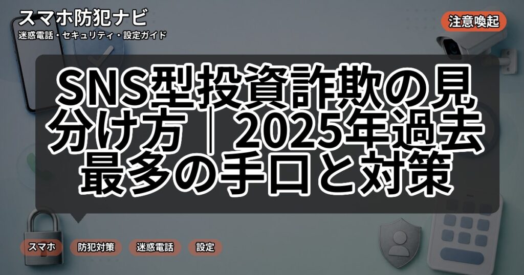 SNS型投資詐欺の見分け方|2025年過去最多の手口と対策