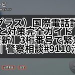 +（プラス）国際電話詐欺の手口と対策完全ガイド【2025年最新】3桁番号で緊急時も安心｜警察相談#9110活用法
