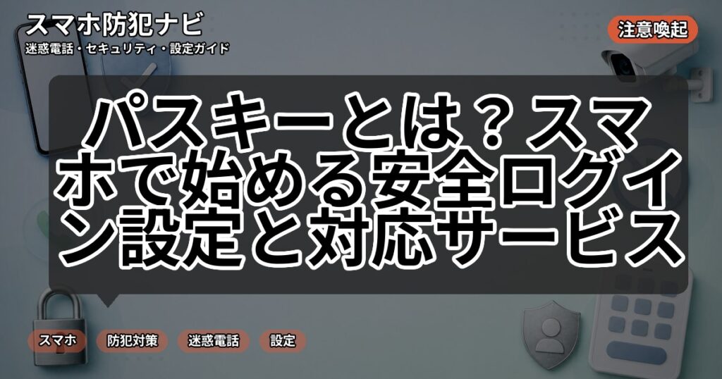 パスキーとは?スマホで始める安全ログイン設定と対応サービス